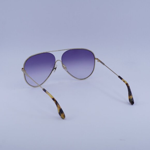Victoria Beckham VB133S 710 Sunglasses Gold Aviator Frame, Purple Lenses - Picture 6 of 11